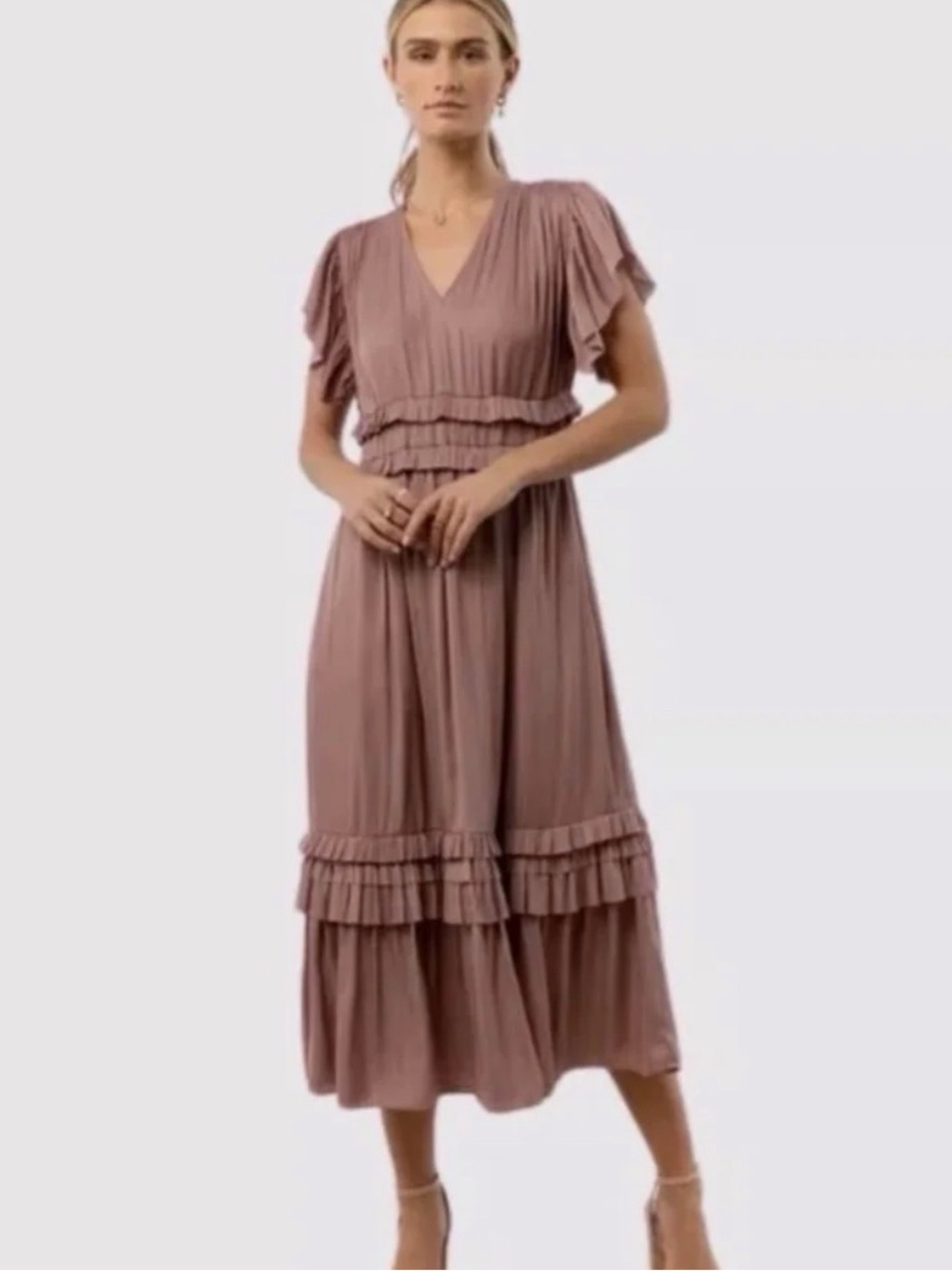 Bohme Willa Lavender Mauve Ruffle Dress